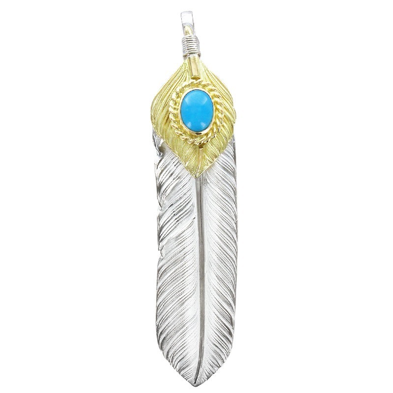 L flight feather 02 L K18 flight heart feather 02 turquoise 6×8 K18 cup