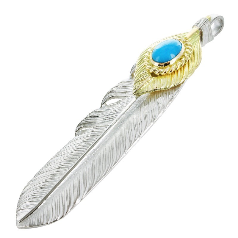 L flight feather 02 L K18 flight heart feather 02 turquoise 6×8 K18 cup