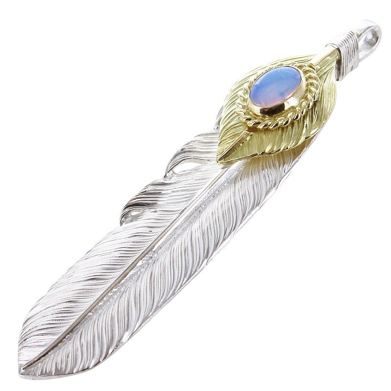 L flight feather 02 L K18 flight heart feather 02 opal 6×8 K18 cup