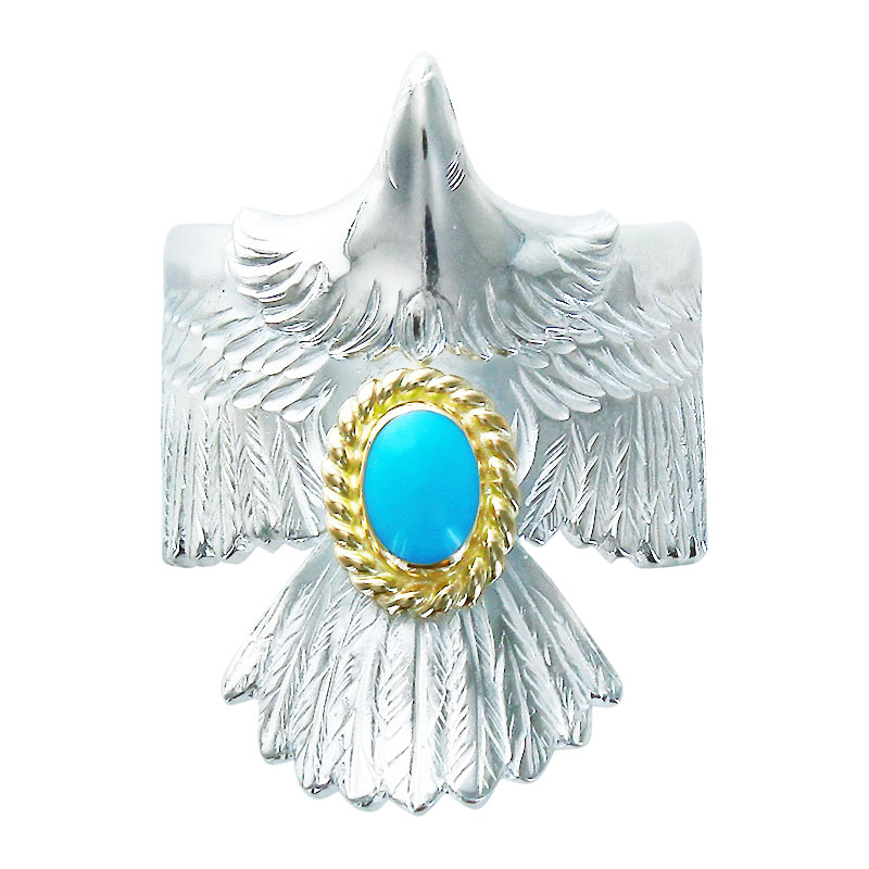 eagle eg 925 ring  turquoise 5×7 K18 cup