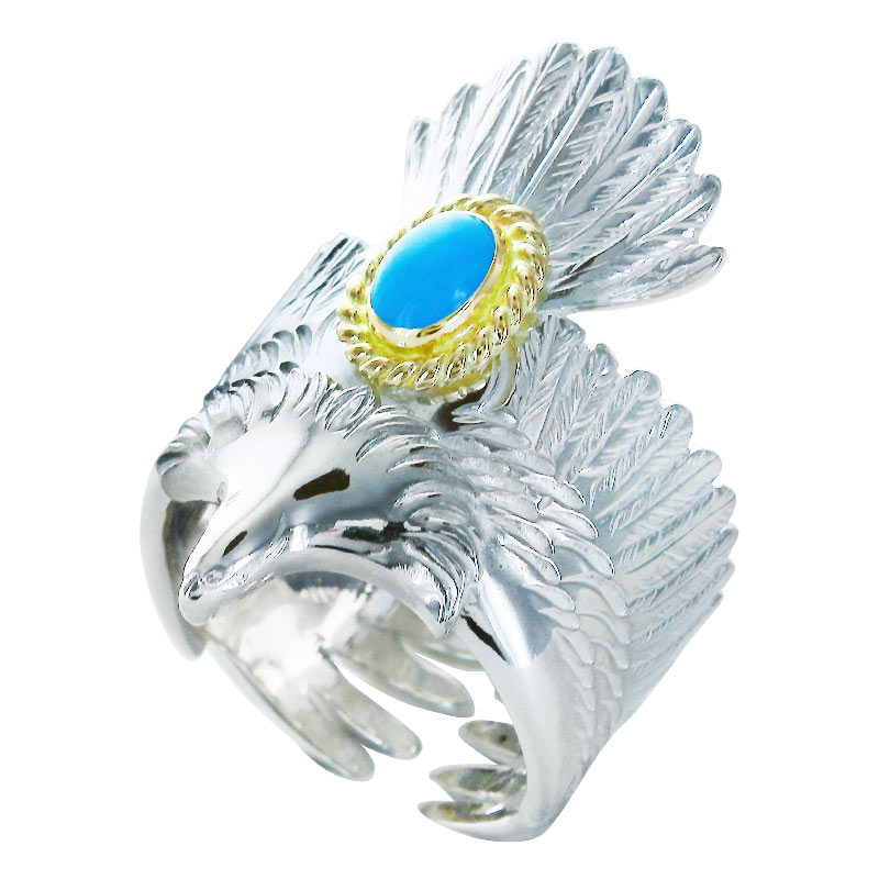 eagle eg 925 ring  turquoise 5×7 K18 cup