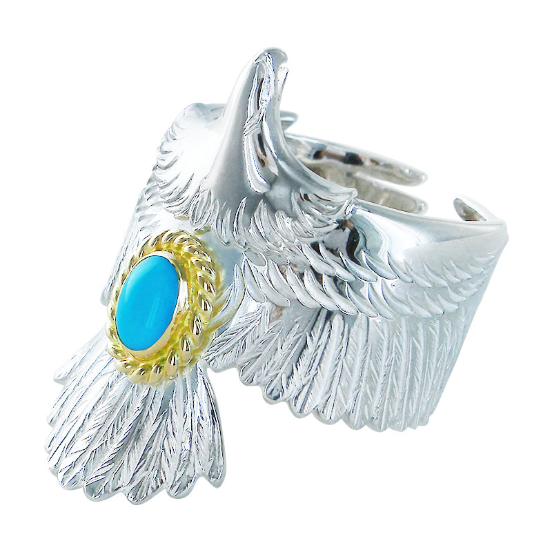 eagle eg 925 ring  turquoise 5×7 K18 cup