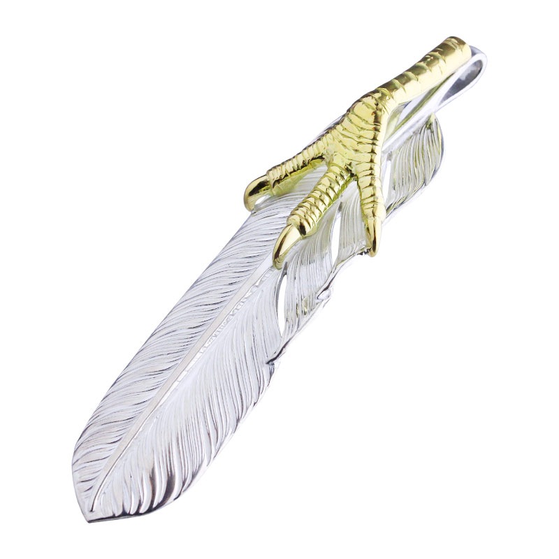 L flight feather 01 K18 eagle claw pendant 01