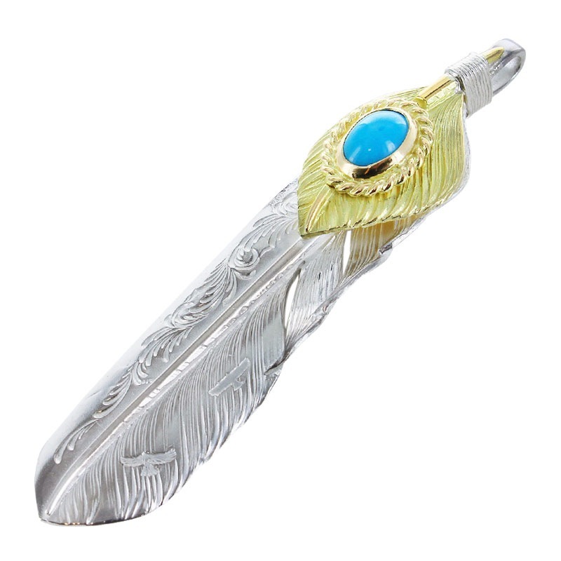 L arabesque flight feather 01 L K18 flight heart feather 01 turquoise 6×8 K18 cup