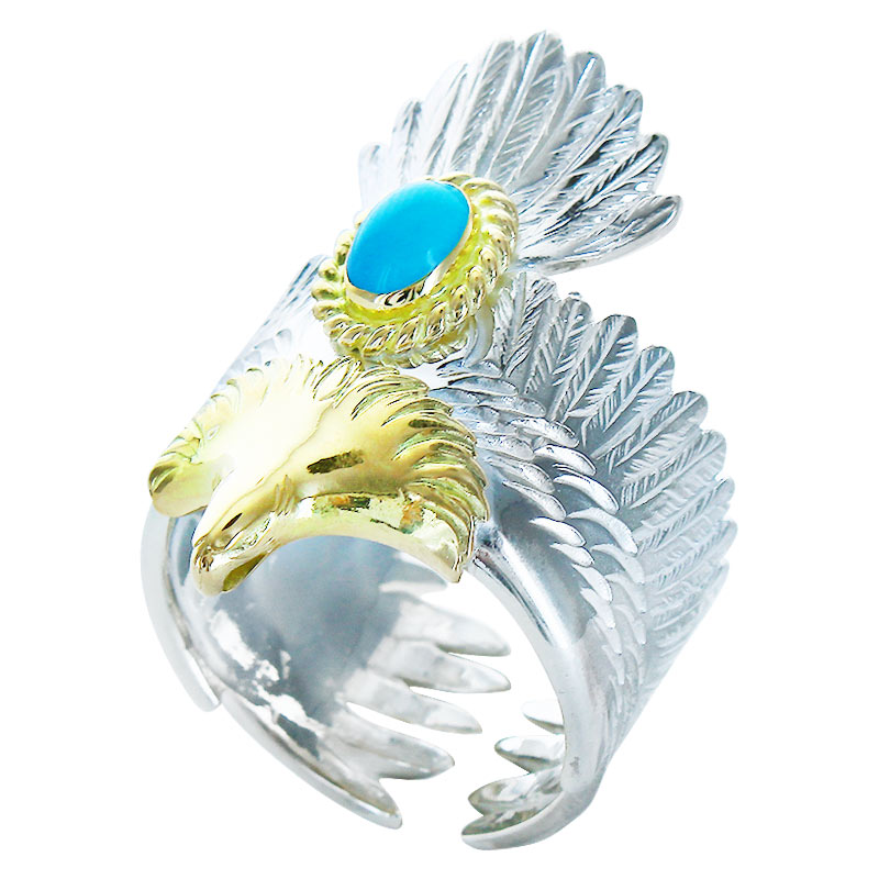 eagle eg K18・925 ring turquoise 5×7 K18 cup