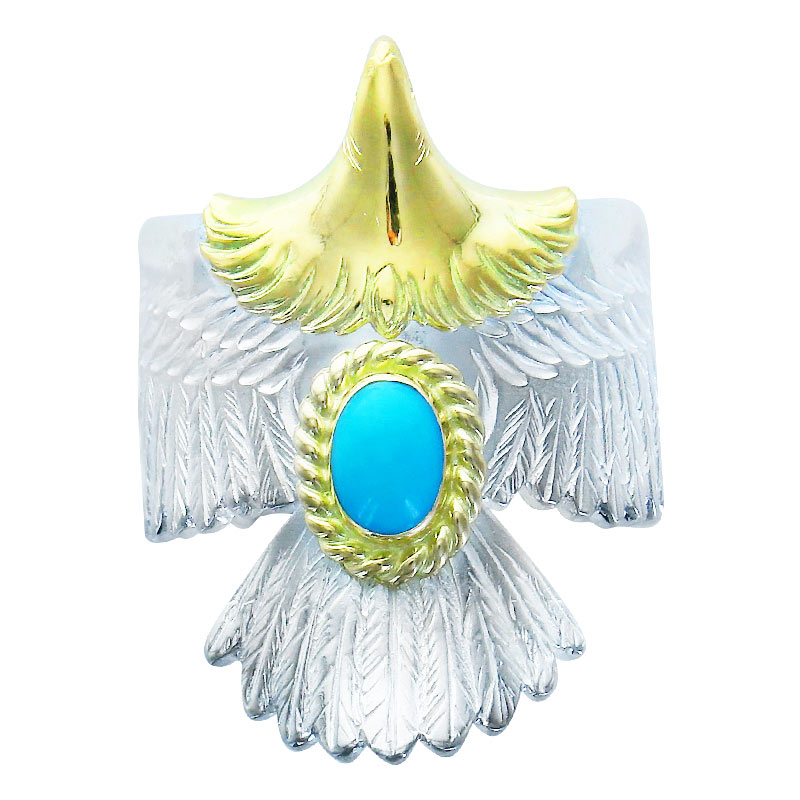 eagle eg K18・925 ring turquoise 5×7 K18 cup