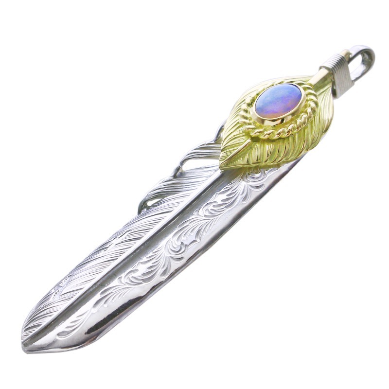 L arabesque flight feather 02 L K18 flight heart feather 02 opal 6×8 K18 cup