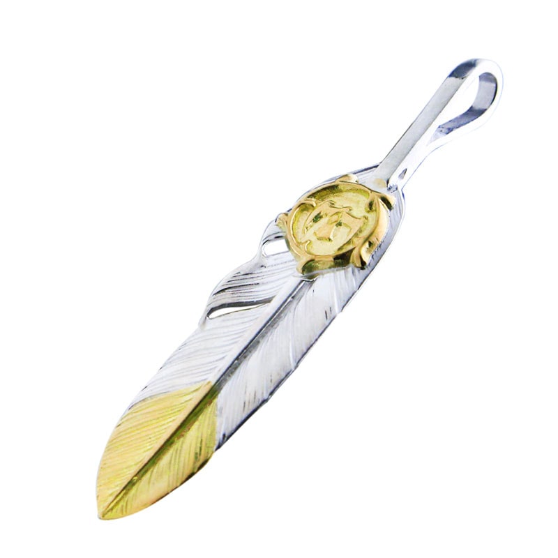 S feather K18 top 02 arabesque K18 eagle metal | Pendant
