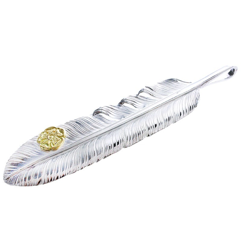 L old feather 02 S K18 flower metal | Pendant | TAROWASHIMI ONLINE