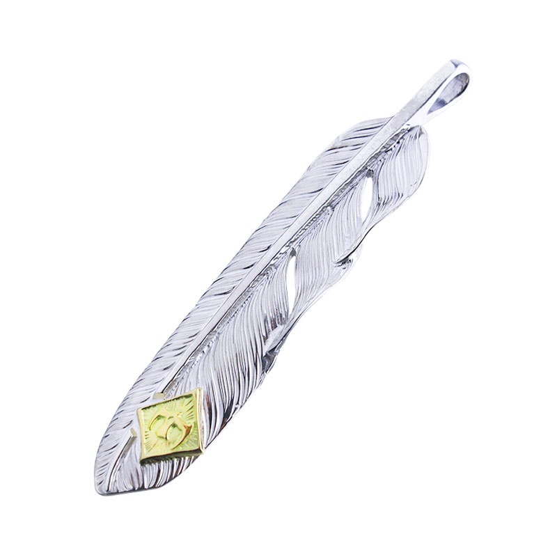 M flight feather 01 M K18 eagle metal | Pendant | TAROWASHIMI