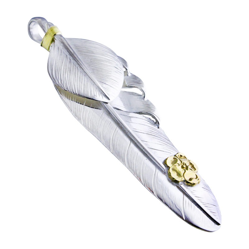 XL feather 01 XL heart feathjer 01 K18YG hibiscus metal gold circle