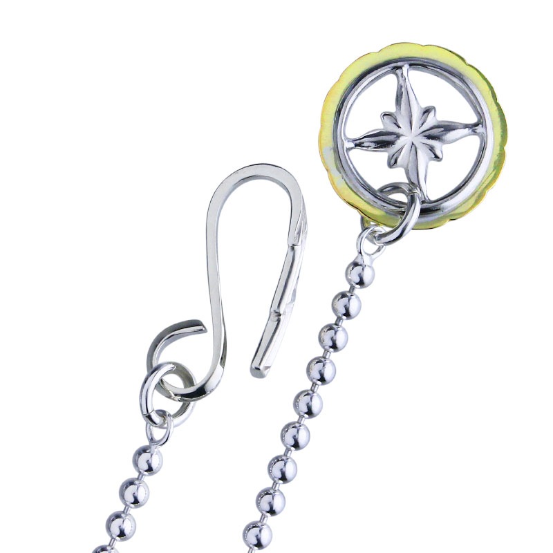thunder hook K18YG outside/SV925 inside star wheel SV925 Ball chain