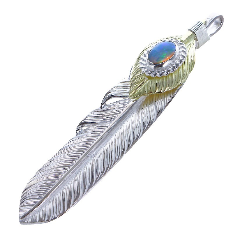 L flight feather 02 L K18 flight heart feather 02 opal 6×8 cup
