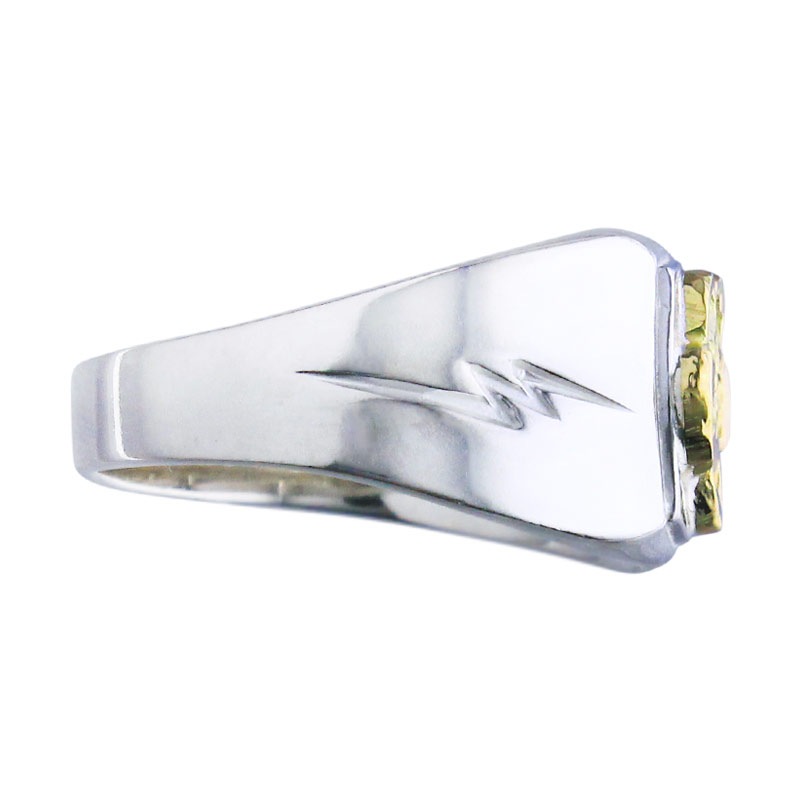 College ring K18YG hibiscus metal