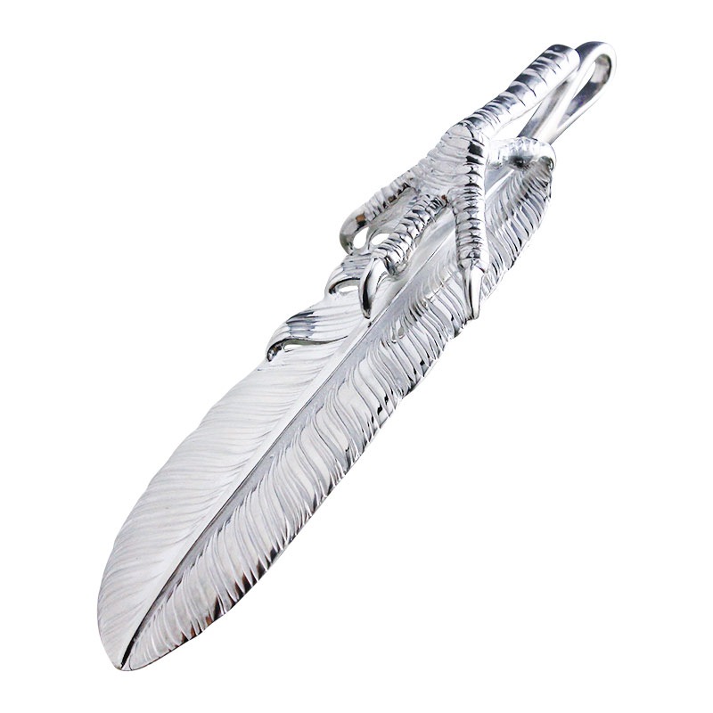 L old feather 02 eagle claw pendant 02