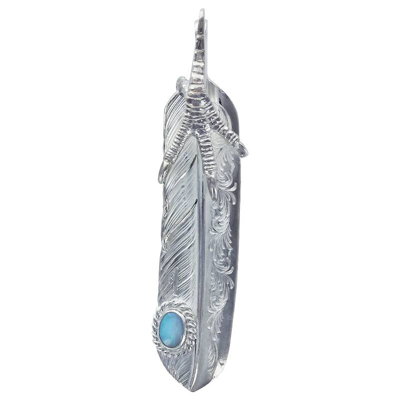L arabesque flight feather 02 eagle claw pendant 01 opal 5×7 cup