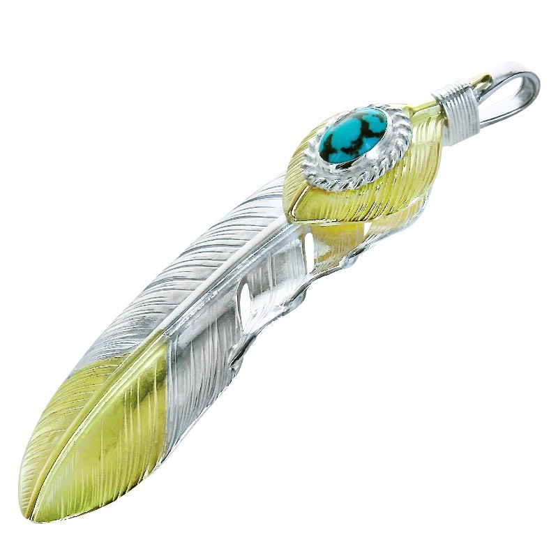 L feather K18 top 01 L K18 heart feather 01 turquoise 6×8 cup