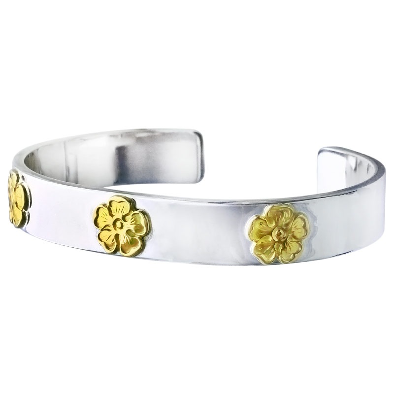 M plain bangle 10mm M K18 flower metal x3 | Bangle | TAROWASHIMI
