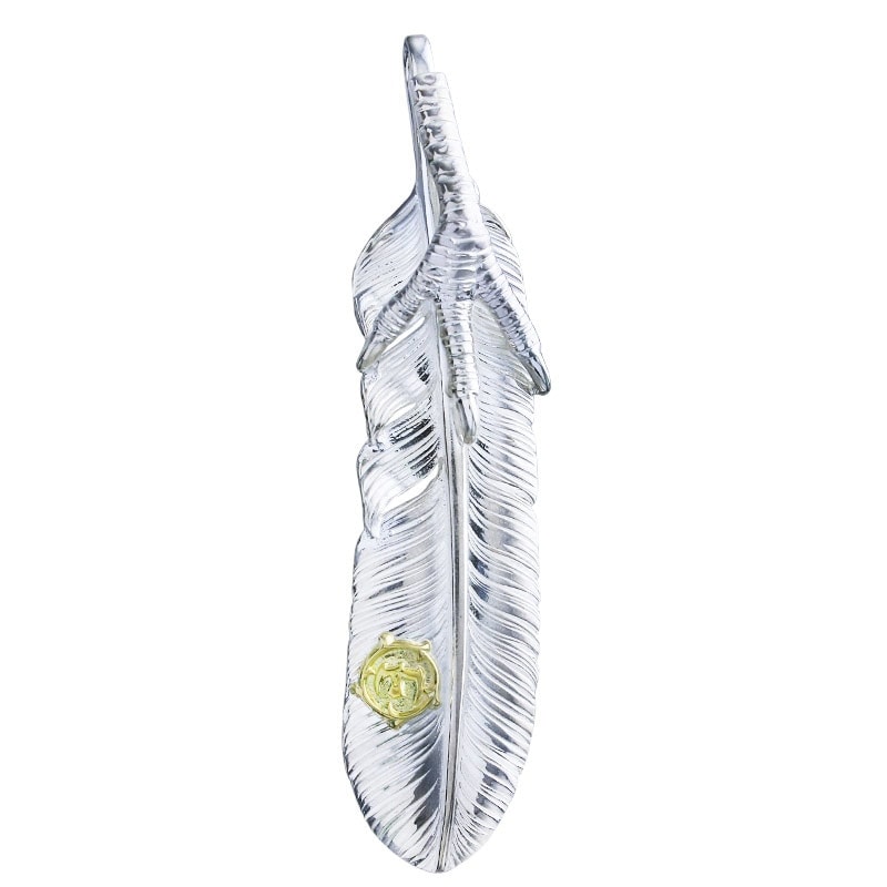 L old feather 02 eagle claw pendant 02 arabesque K18 eagle metal