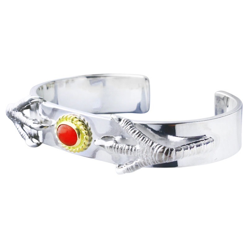 L plain bangle 12mm coral 6×8 K18 cup eagle claw pendant 01 eagle claw pendant 02