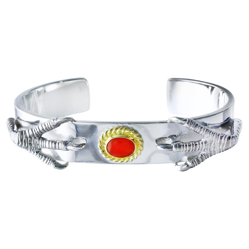 L plain bangle 12mm coral 6×8 K18 cup eagle claw pendant 01 eagle claw pendant 02