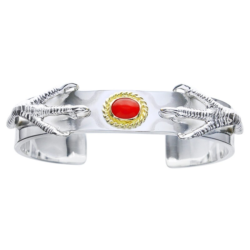 L plain bangle 12mm coral 6×8 K18 cup eagle claw pendant 01 eagle claw pendant 02