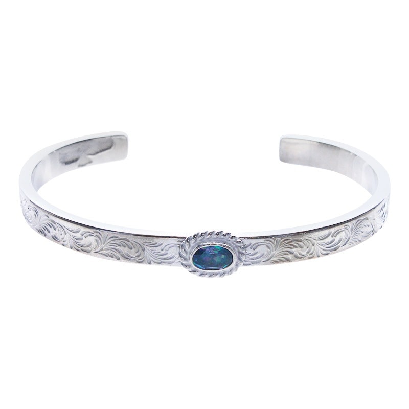 M arabesque design 5mm bangle rainbow topaz 5×7 cup