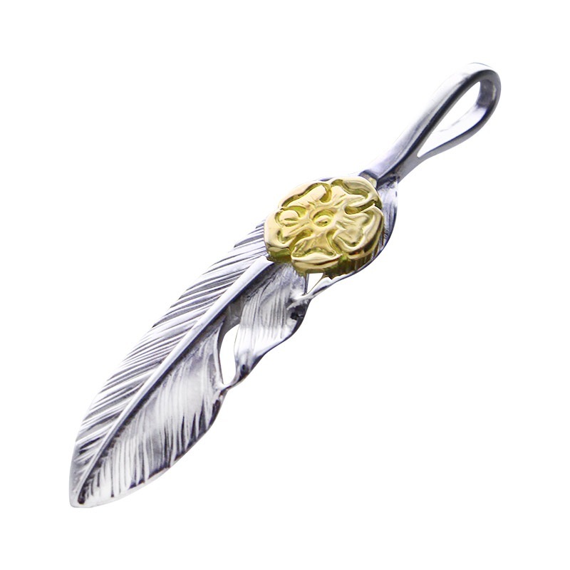 S feather 01 S K18 flower metal | Pendant | TAROWASHIMI ONLINE