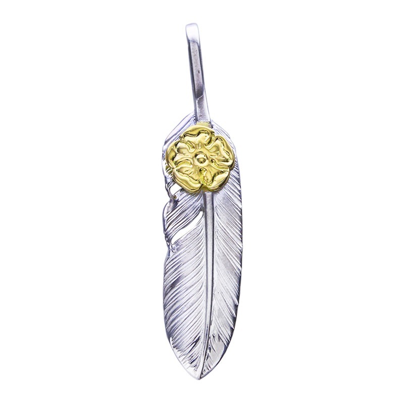S feather 02 S K18 flower metal