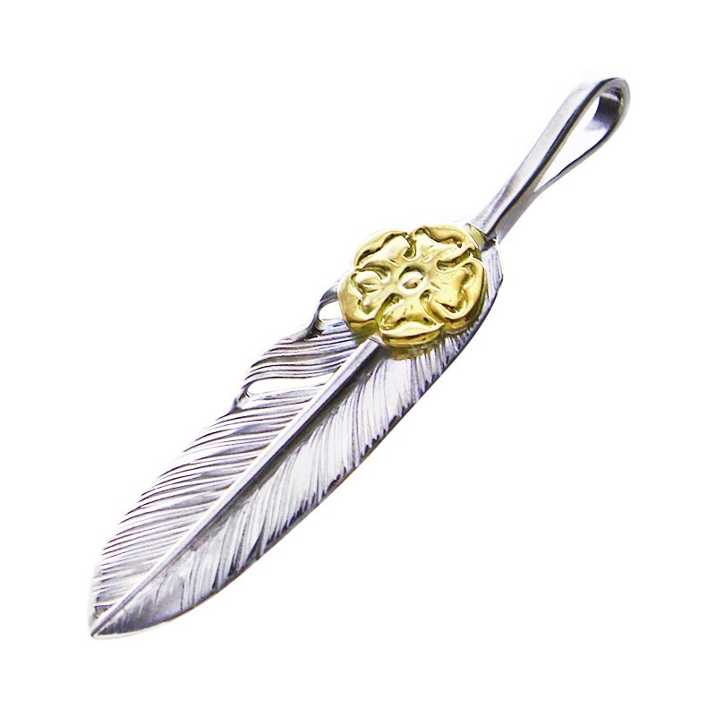 S feather 02 S K18 flower metal