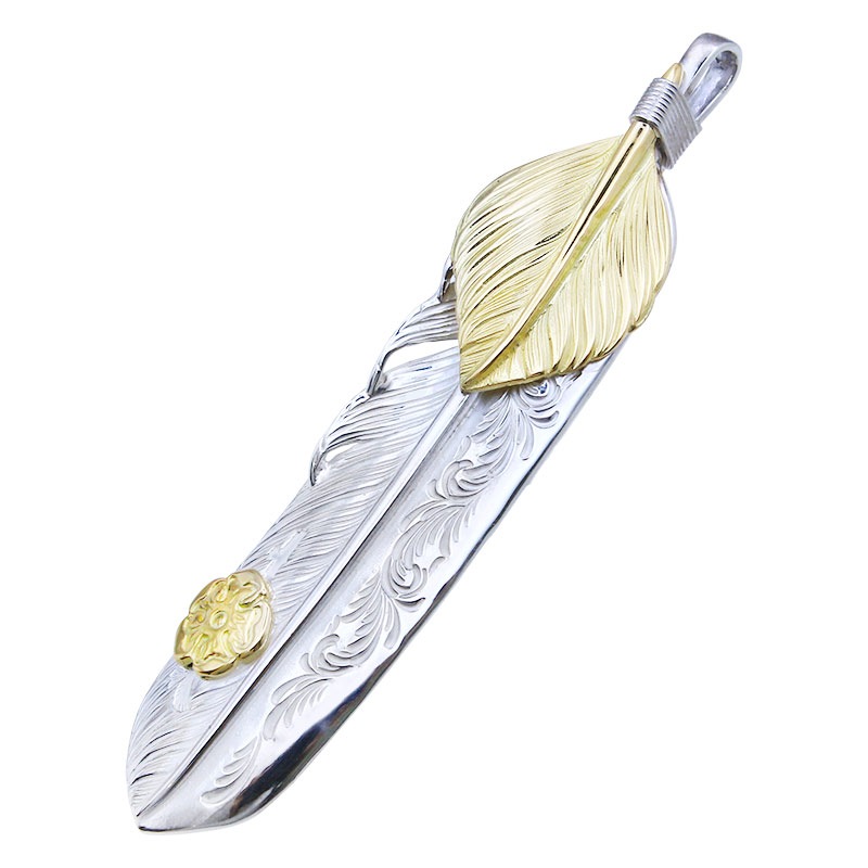L arabesque flight feather 02 L K18 flight heart feather 02 S K18 flower metal