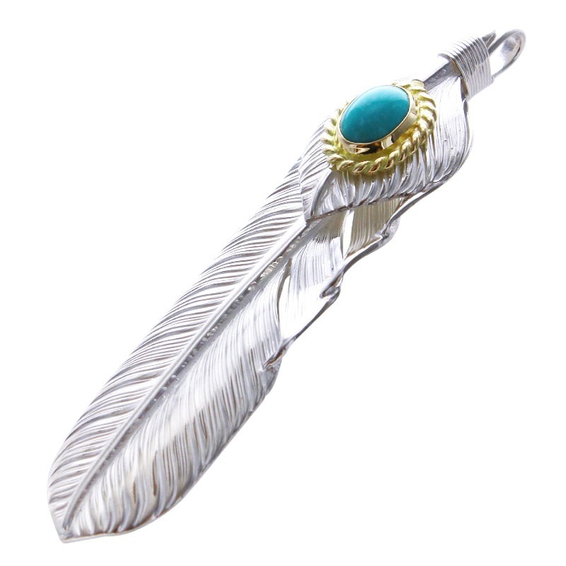 L flight feather 01 L flight heart feather 01 turquoise 6×8 K18 cup