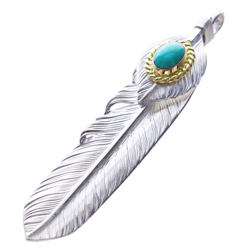 L flight feather 02 L flight heart feather 02 turquoise 6×8 K18 cup