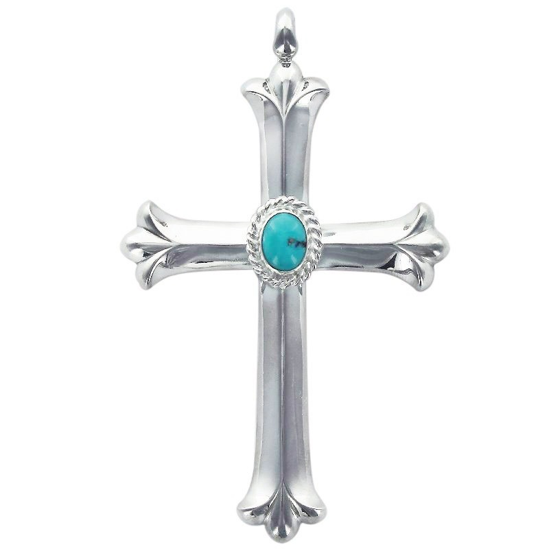 cross pendant turquoise 6×8 cup | Pendant | TAROWASHIMI ONLINE