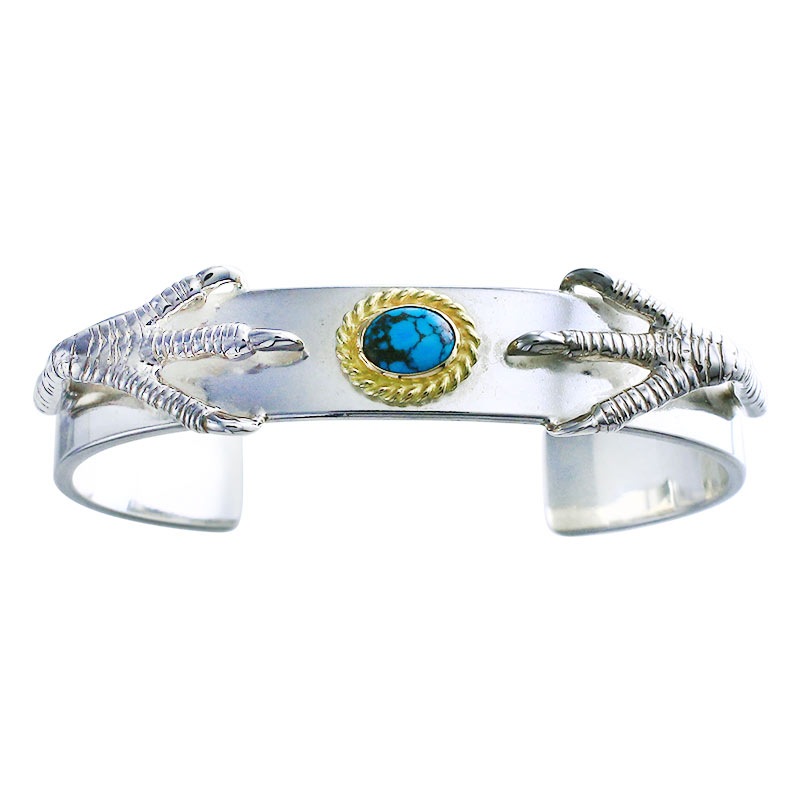 M plain bangle 12mm turquoise 6×8 K18 cup eagle claw pendant 01 eagle claw pendant 02