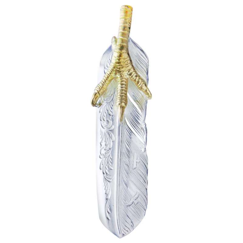 L arabesque flight feather 01 K18 eagle claw pendant 01