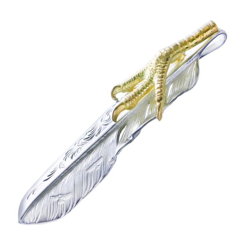 L arabesque flight feather 01 K18 eagle claw pendant 01