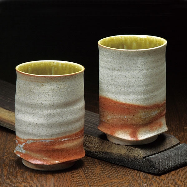 樽黄花釉タンブラーペア