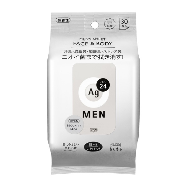 AgDEO 24　メンズシート　フェイス＆ボディ（無香性）３０|AgDEO 24 / エージーデオ 24|ブランドから探す