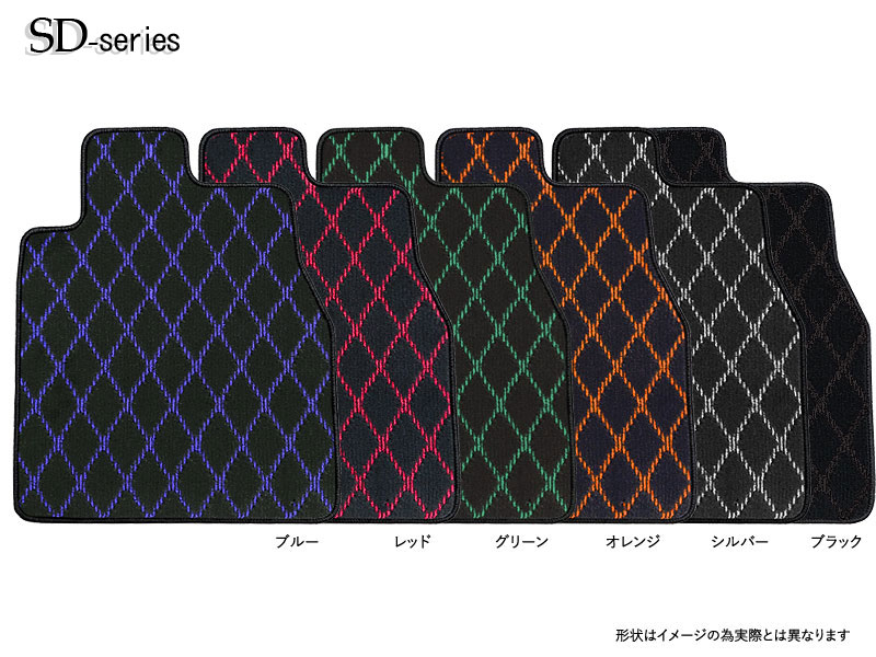 ジムニー専用フロアマット<br>H10（1998）/10 ～ H30（2018）/07<br>JB23W<br>AT・運転席ズレ防止方法ボタンタイプ<br><small>MS・SDシリーズ</small>