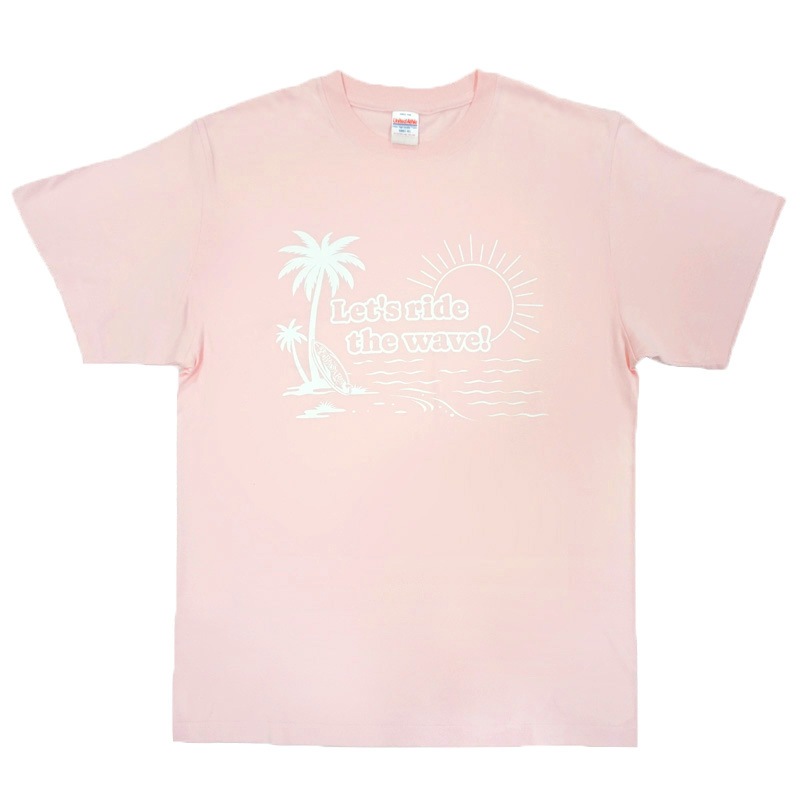 �Х��� the wave T����� ���״���Ϥ������Ͱƥǥ����� �٥ӡ��ԥ󥯡ߥۥ磻�� XXL(Cotton T-Shirt)
