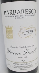 バルバレスコ 2020 フラテッリ ジャコーザ 赤 750ml |ワインショップ