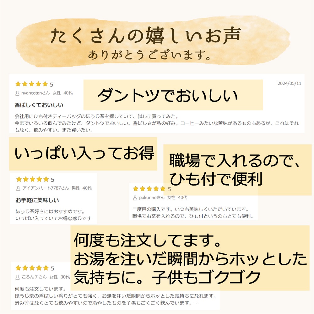 4種類の茶から6袋選べる！たっぷり最大456杯分！ひも付ティーパック福袋