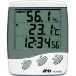 Ａ＆Ｄ　時計付き温湿度計　外部センサー付き AD5680 [330-6721] 【温度計・湿度計】[AD5680]