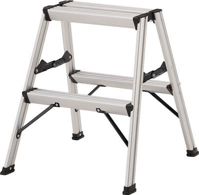 【メーカー直送：代引不可】ＴＲＵＳＣＯ　アルミ製踏台　２段　高強度型　黒 TSAF2BK [423-4111] 【作業用踏台】[TSAF-2-BK]
