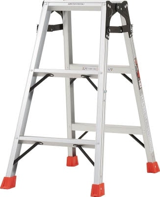 【メーカー直送：代引不可】ＴＲＵＳＣＯ　はしご兼用脚立　アルミ合金製・脚カバー付　高さ０．８１ｍ THK090 [512-3666] 【脚立】[THK-090]