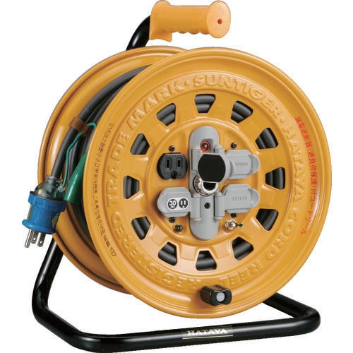 【コードリールが安い】ハタヤ　ハタヤリミテッド　HATAYA　サンタイガーリール　単相１００Ｖ　２０ｍ　アース・過負荷ブレーカー付 BG-201KX [370-2758] [BG201KX]【コードリール/建築現場/工事】 ※画像は代表画像です。