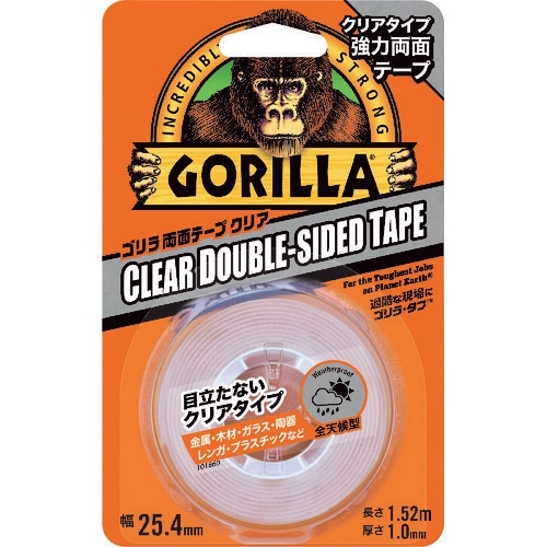 （限定特価2）呉工業　ＫＵＲＥ　ゴリラ両面テープ クリア 25.4mm×1.52m（NO1780）(198-8255)