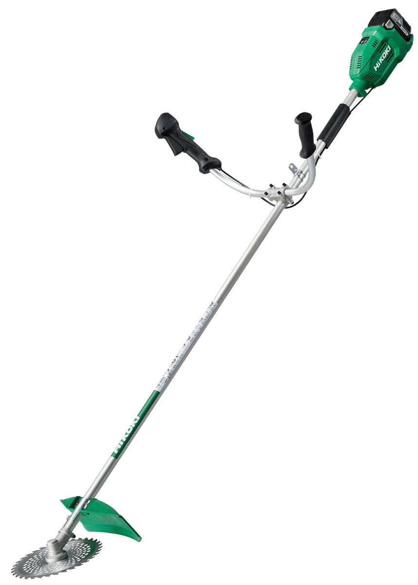 (メーカー直送 代引不可 数量限定特価)HiKOKI(ハイコーキ) 18V コードレス刈払機 CG18DA(JC) 刈刃径230mm 両手ハンドル 5.0Ah 蓄電池1個、充電器、チップソー付【DIY/電動工具/園芸】