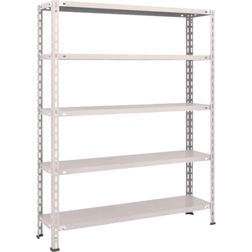 (直送品 代引不可)ＴＲＵＳＣＯ　スチールラック　軽量棚　中棚ボルトレス型１２００Ｘ３００Ｘ１５００　５段　ネオグレー (L54V-15（NG）)　（502-5397）